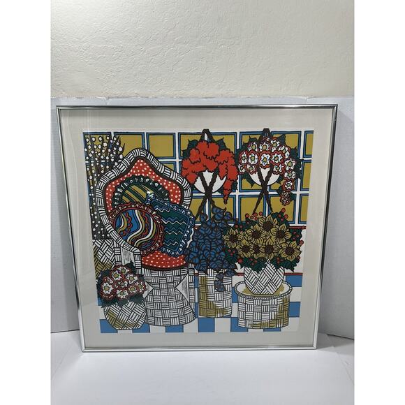 Mara Lynn Abboud Garden Interior Authentic Serigraph Limited edition 1975 RARE